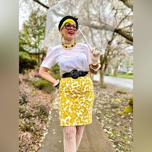 Petite Floral Stretch Skirt